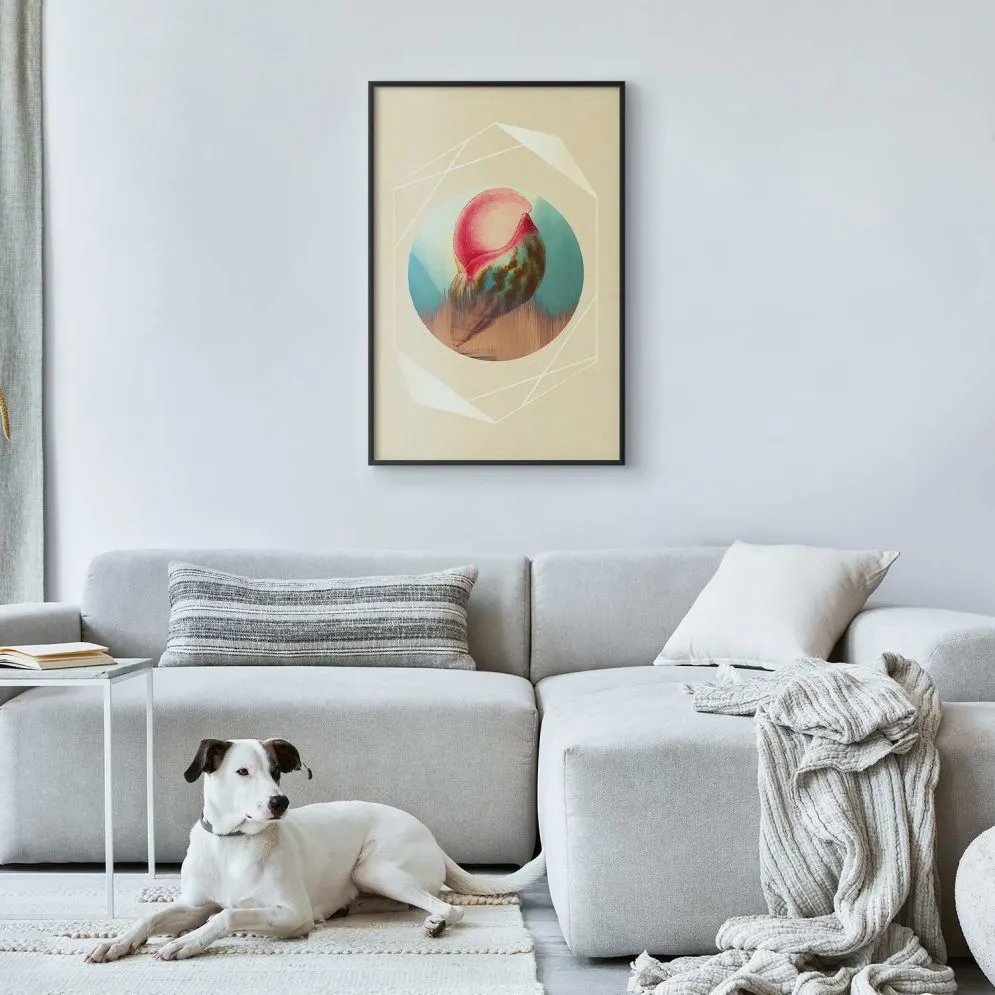 Plakat Muszla 21x30 cm z ramą czarną bez marginesu | MIRAT.