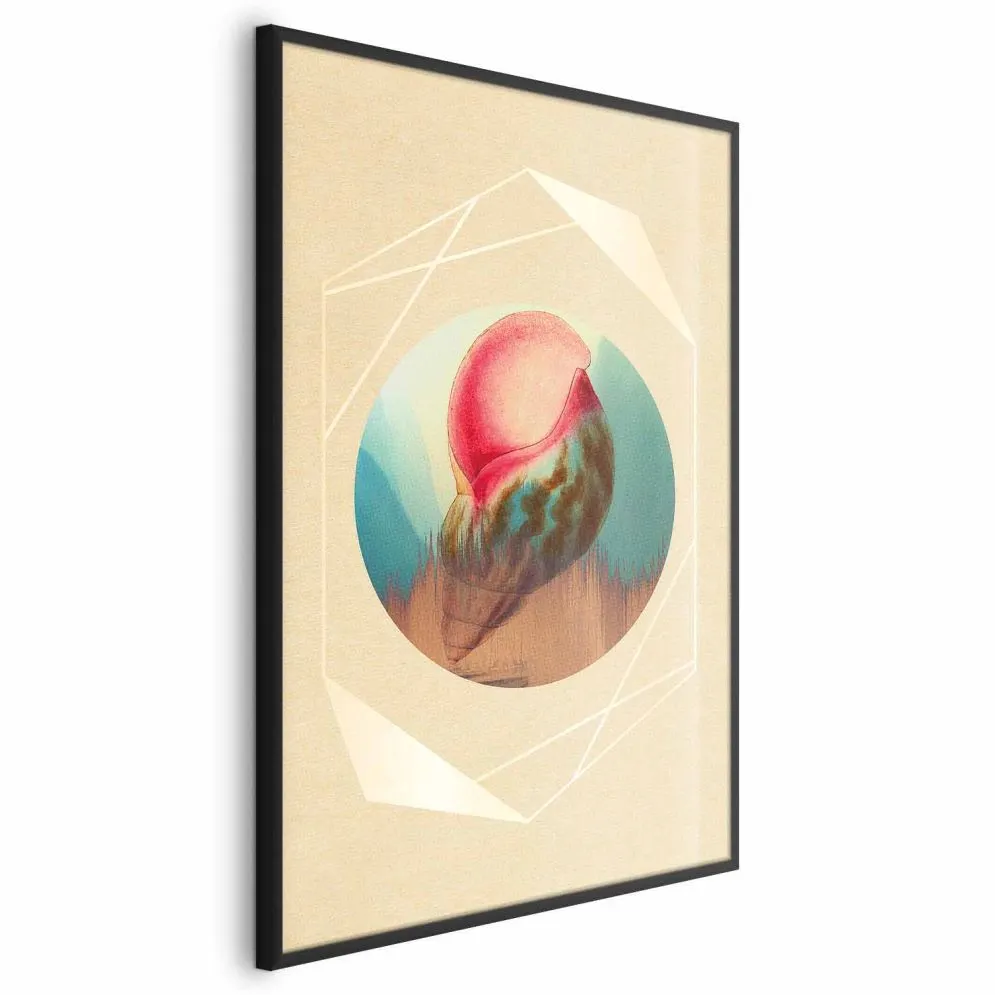 Plakat Muszla 21x30 cm z ramą czarną bez marginesu | MIRAT.