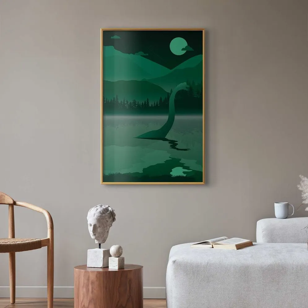 Plakat Loch Ness 60x90 cm z ramą złotą bez marginesu | MIRAT.