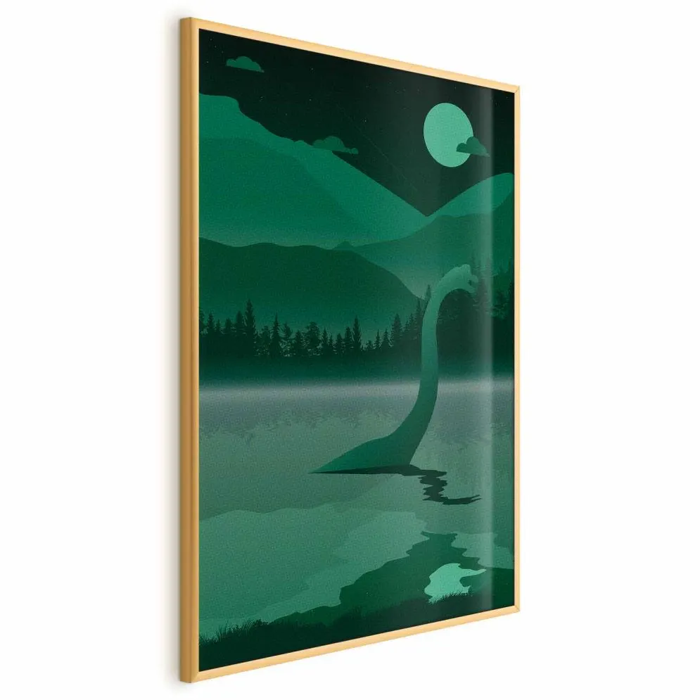 Plakat Loch Ness 60x90 cm z ramą złotą bez marginesu | MIRAT.
