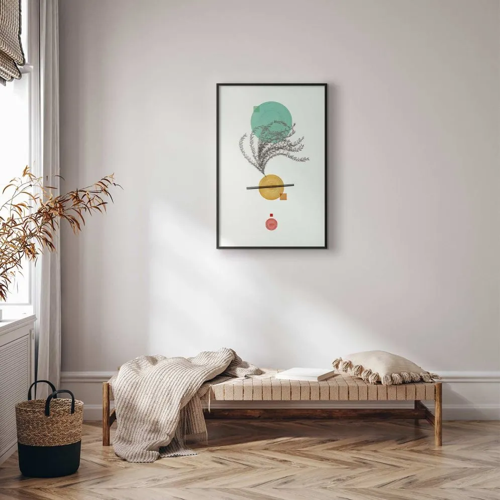 Plakat Roślinna kompozycja 21x30 cm z ramą czarną bez marginesu | MIRAT.