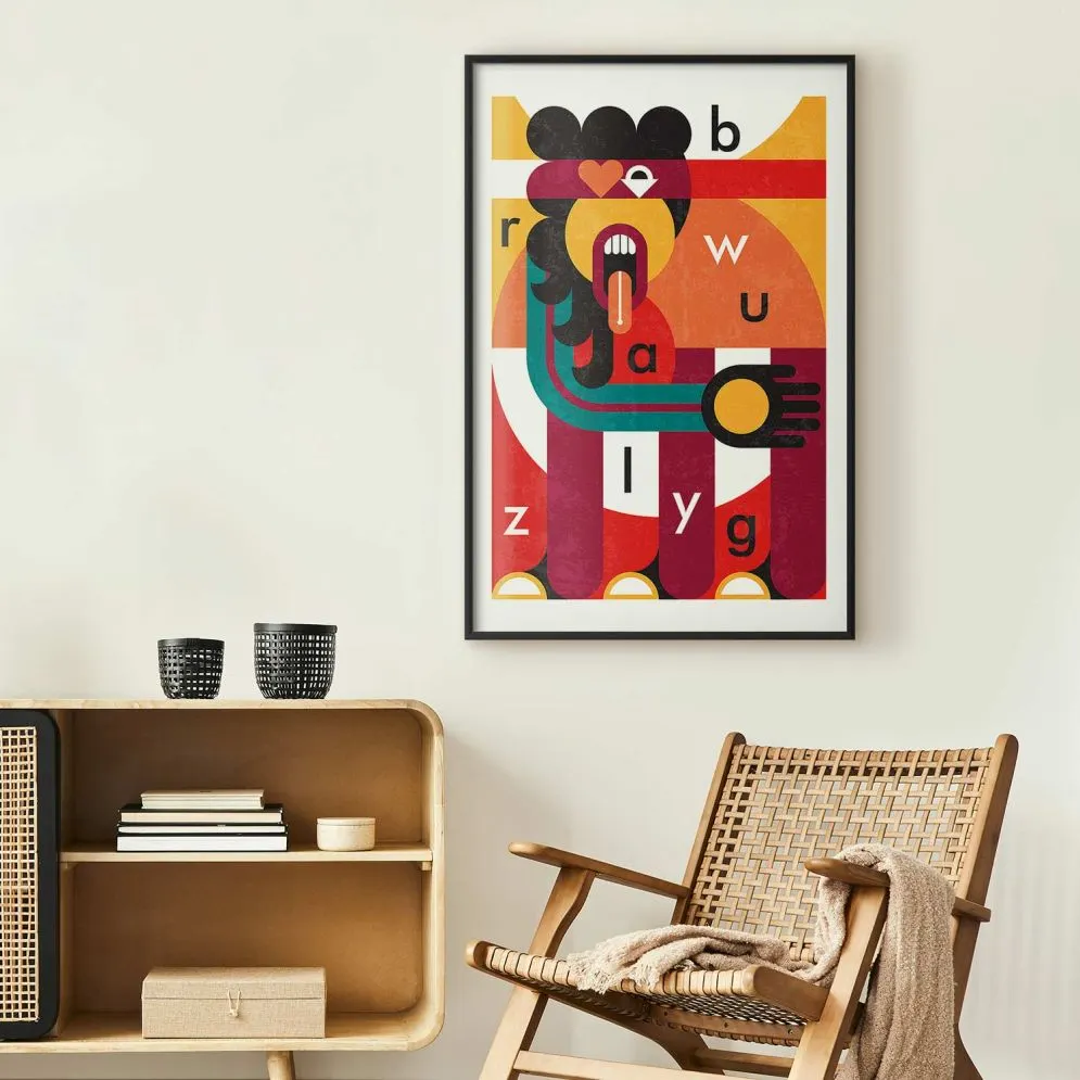 Plakat Sztuka designu 21x30 cm z ramą czarną z marginesem | MIRAT.