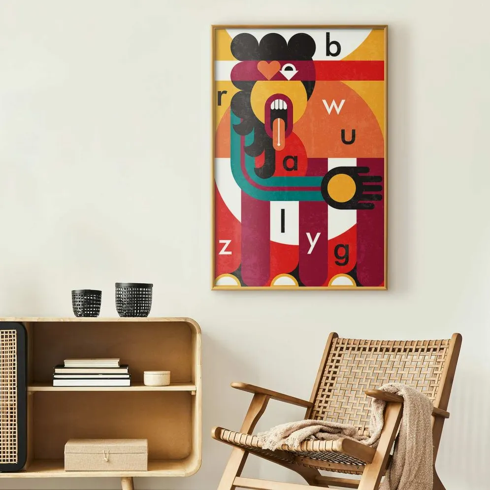 Plakat Sztuka designu 21x30 cm z ramą złotą bez marginesu | MIRAT.