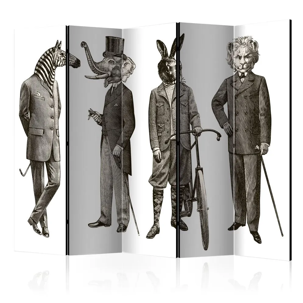 Parawan akustyczny Ludzie 225x172 cm 5-częściowy szary | MIRAT.