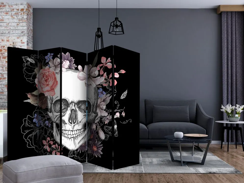 Parawan dwustronny Ludzie 225x172 cm 5-częściowy czarny | MIRAT.