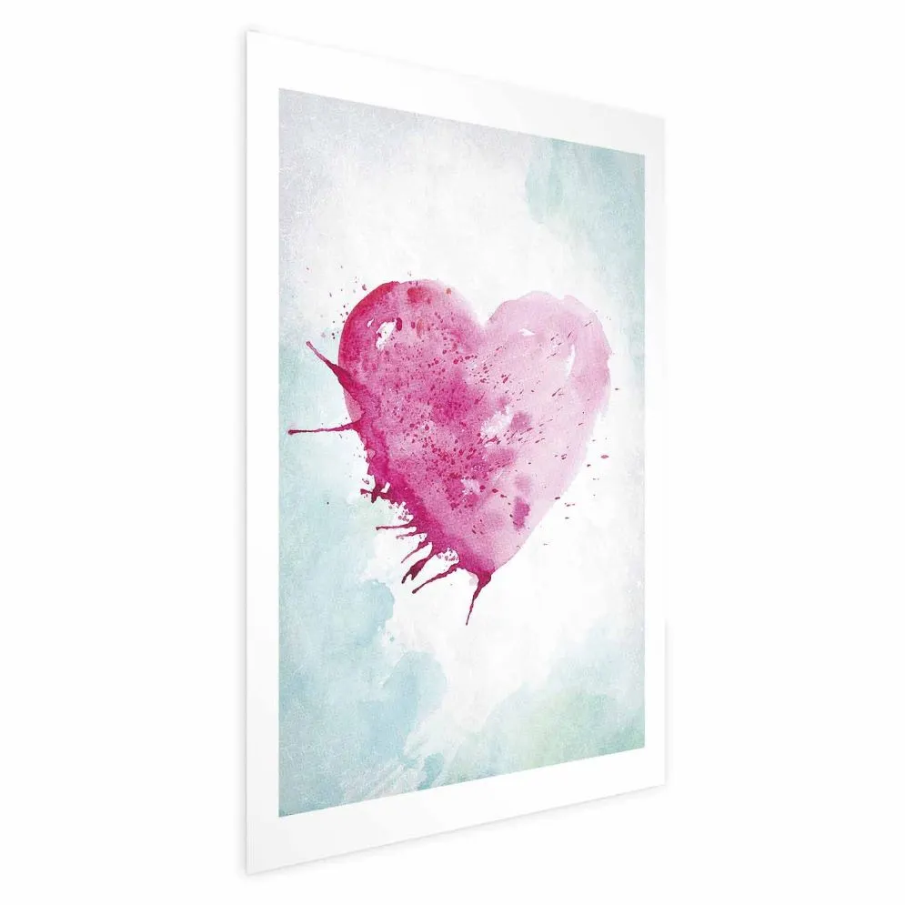 Plakat akwarelowe serce 40 x 60 cm bez ramy | MIRAT. kolekcja n-B-0031-ao-a