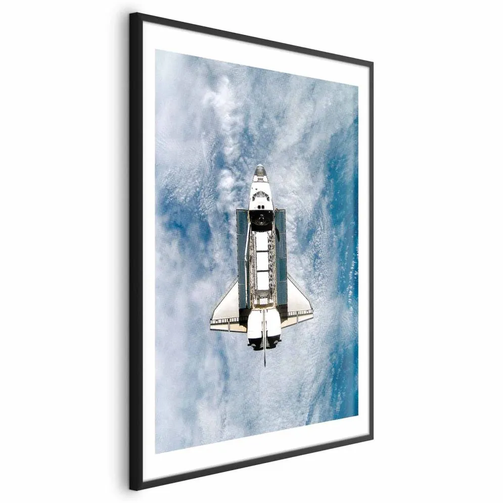 Plakat Wahadłowiec kosmiczny 29,7x42 cm z ramą czarną z marginesem | MIRAT.