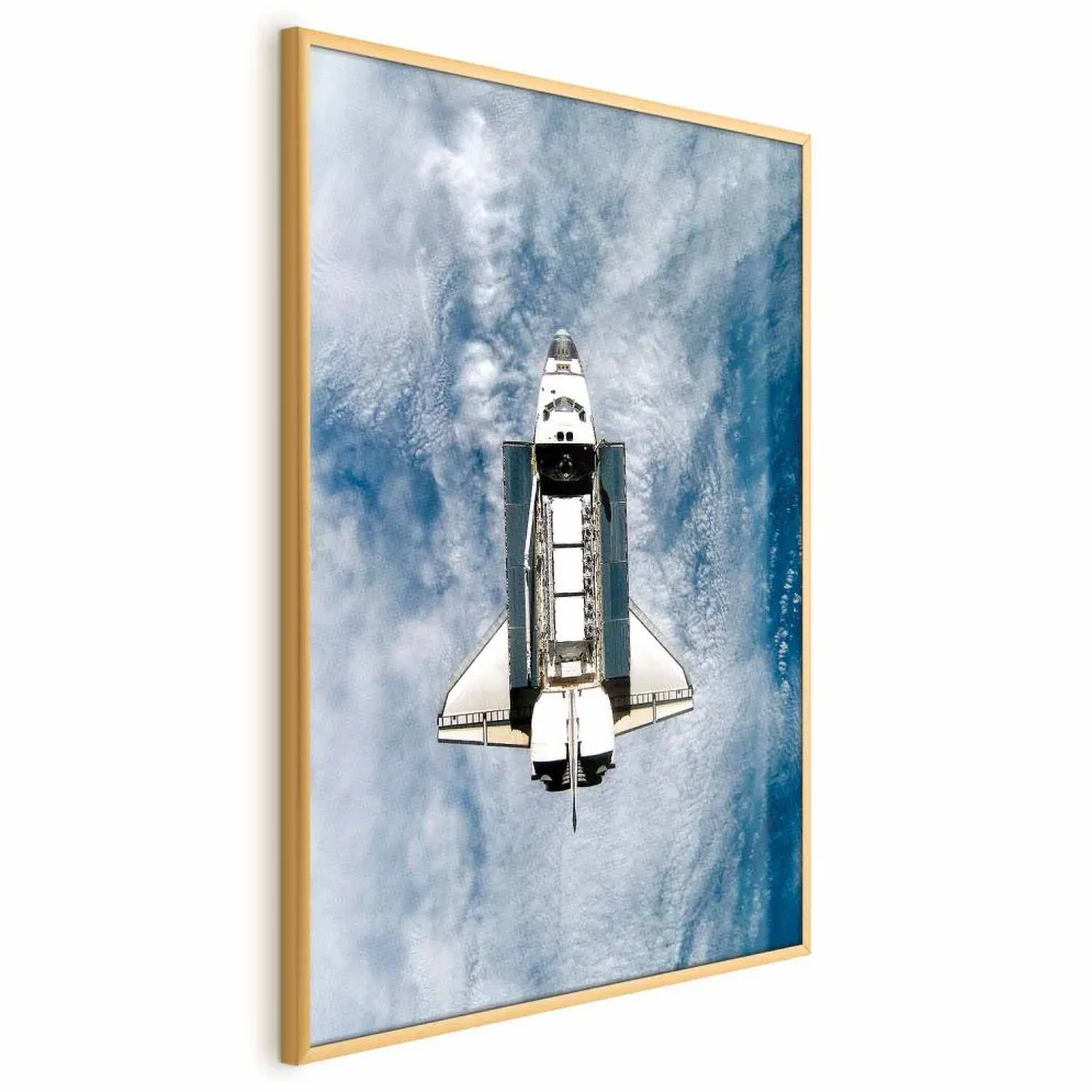 Plakat Wahadłowiec kosmiczny 40x60 cm z ramą złotą bez marginesu | MIRAT.