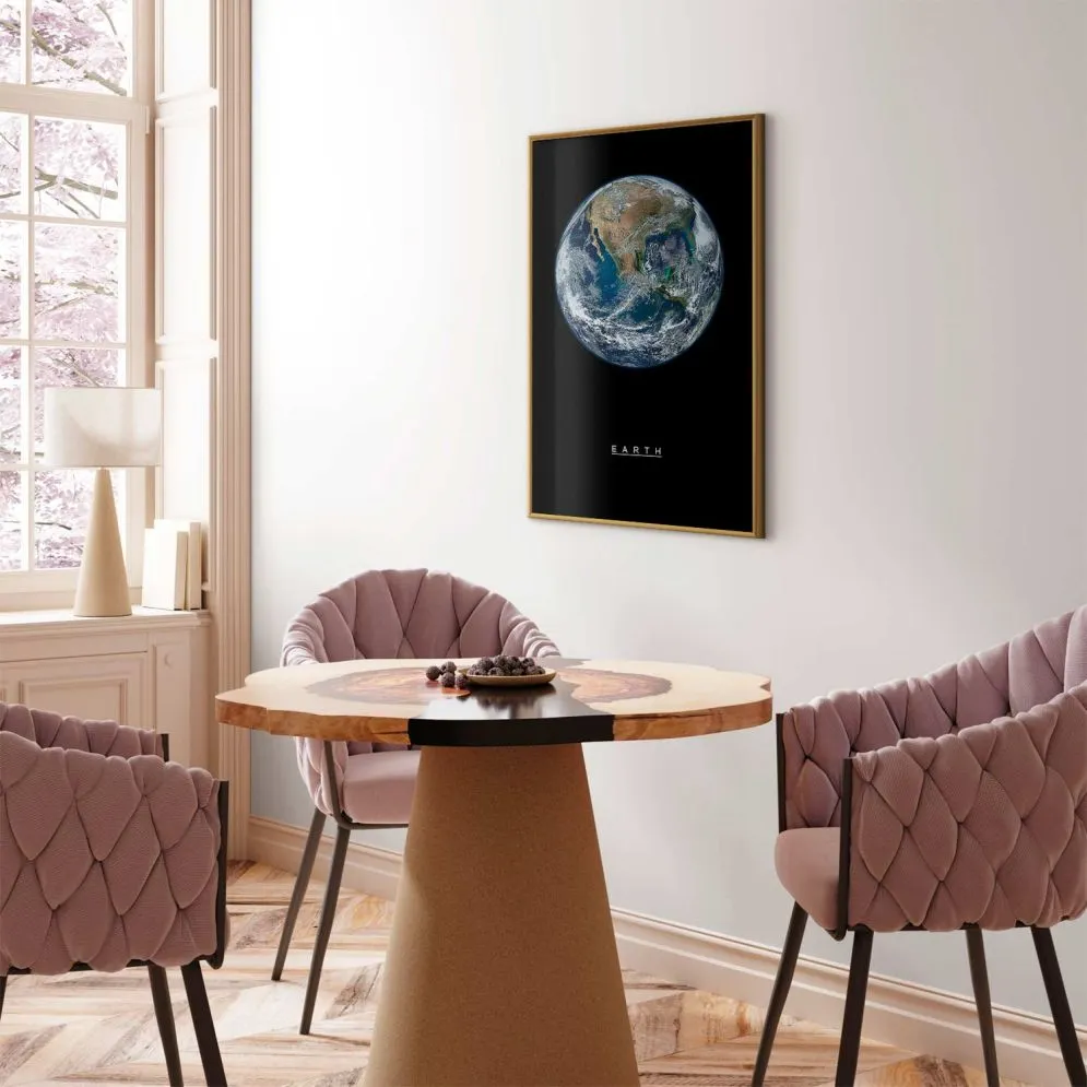 Plakat Ziemia 40x60 cm z ramą złotą bez marginesu | MIRAT.