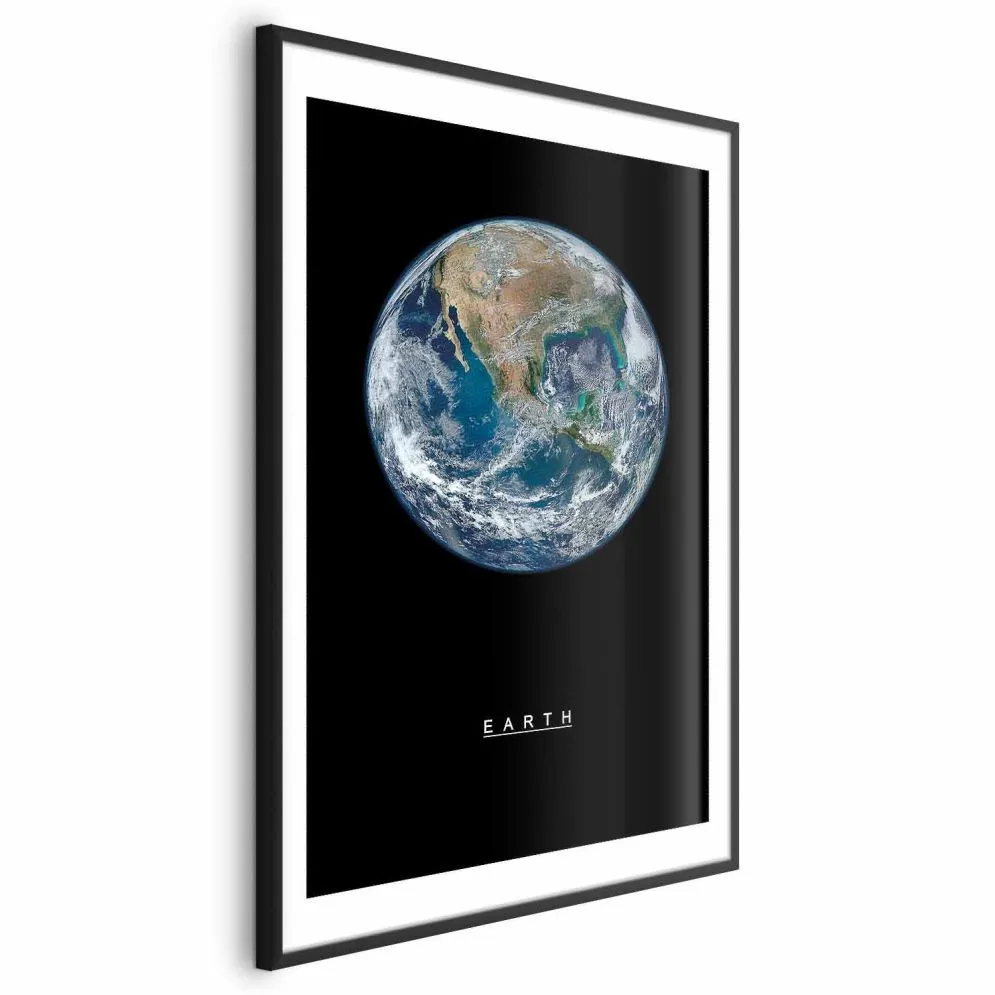Plakat Ziemia 29,7x42 cm z ramą czarną z marginesem | MIRAT.