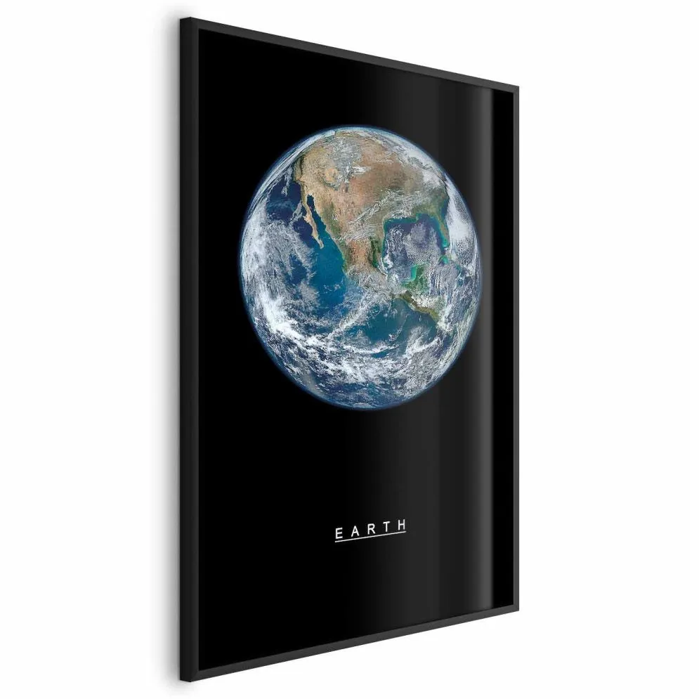 Plakat Ziemia 40x60 cm z ramą czarną bez marginesu | MIRAT.