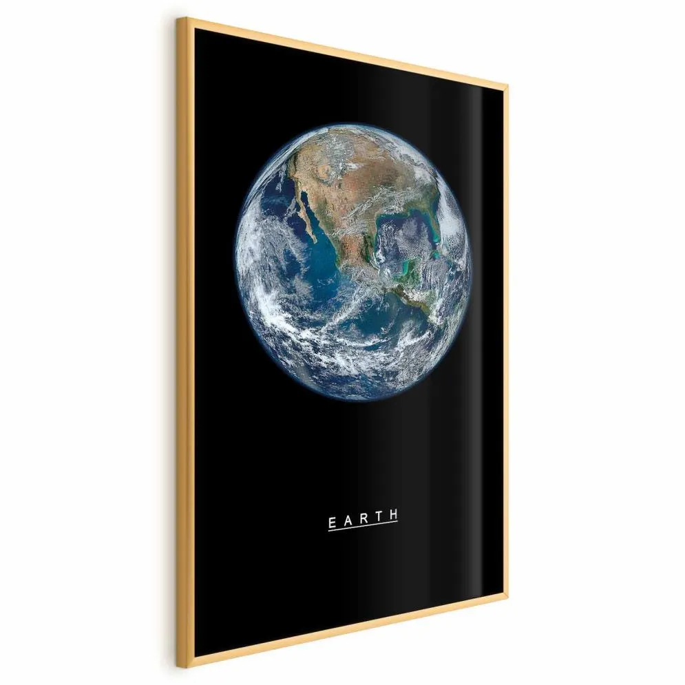 Plakat Ziemia 40x60 cm z ramą złotą bez marginesu | MIRAT.