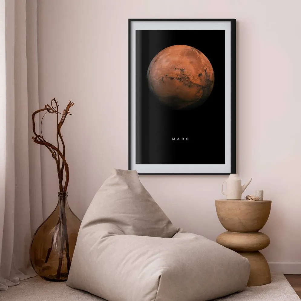 Plakat Mars 40x60 cm z ramą czarną z marginesem | MIRAT.
