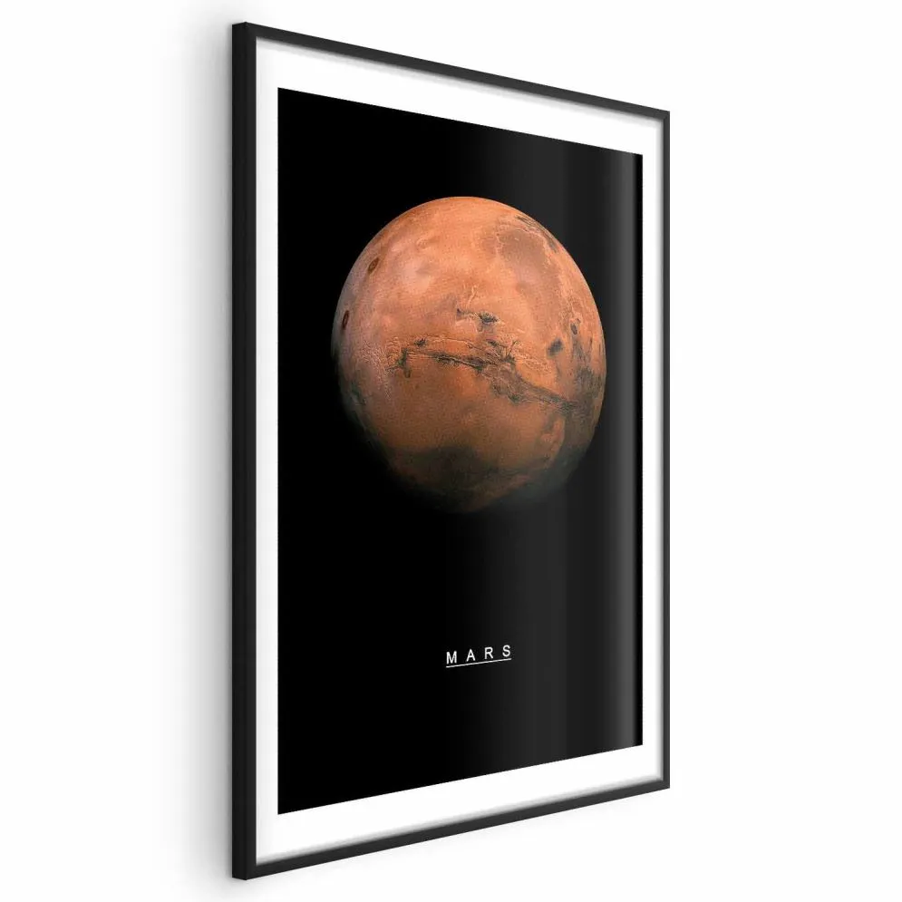 Plakat Mars 40x60 cm z ramą czarną z marginesem | MIRAT.