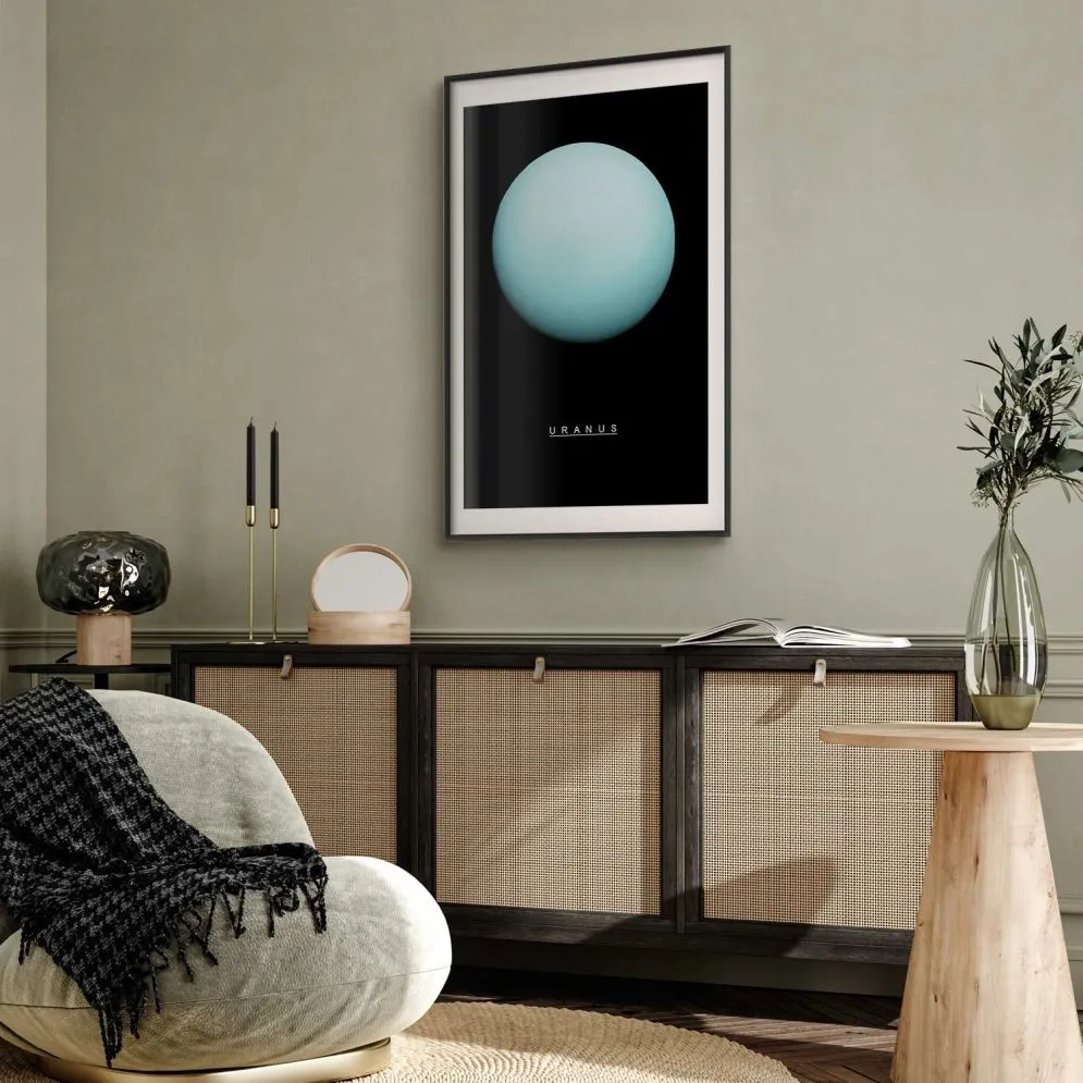 Plakat Uran 21x30 cm z ramą czarną z marginesem | MIRAT.