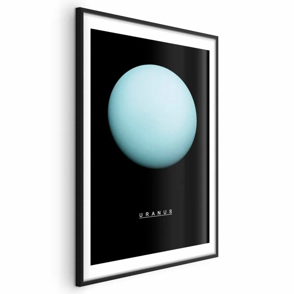 Plakat Uran 21x30 cm z ramą czarną z marginesem | MIRAT.