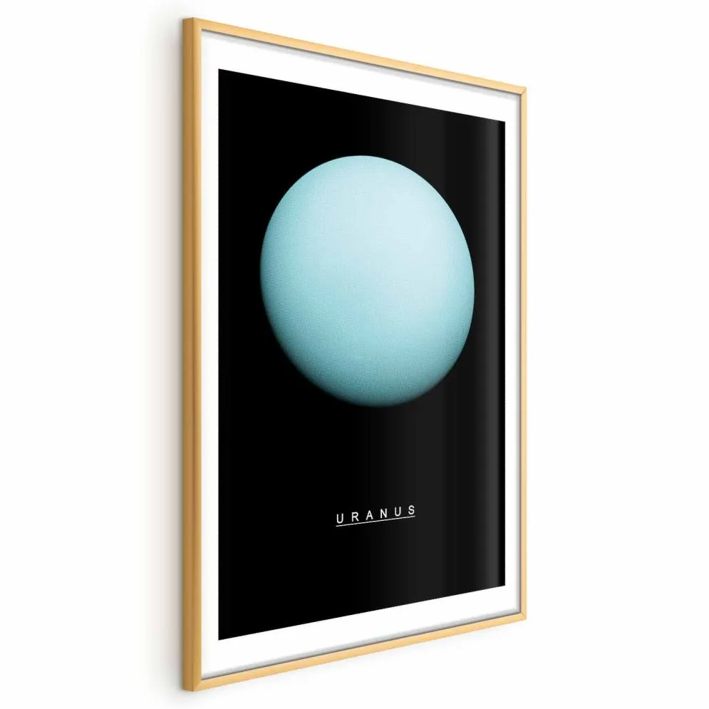 Plakat Uran 21x30 cm z ramą złotą z marginesem | MIRAT.