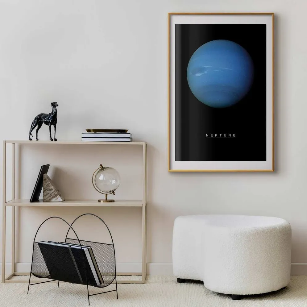 Plakat Neptun 29,7x42 cm z ramą złotą z marginesem | MIRAT.