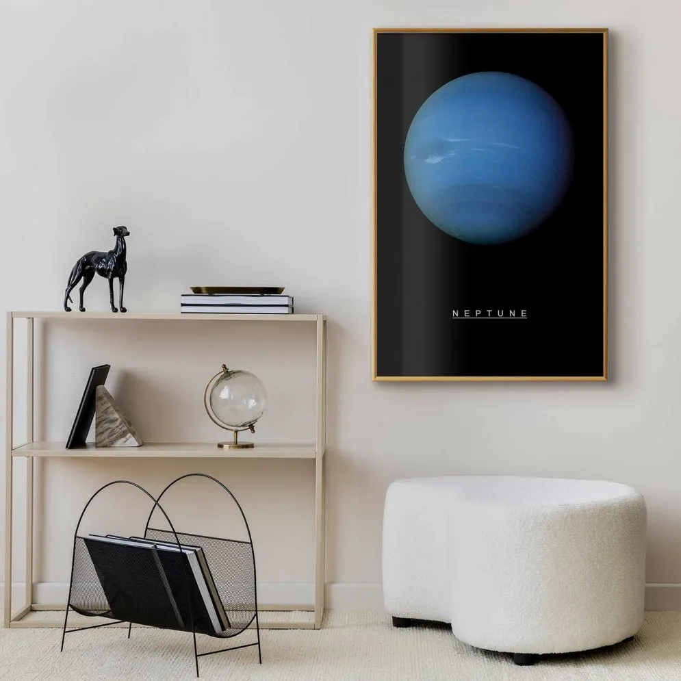 Plakat Neptun 29,7x42 cm z ramą złotą bez marginesu | MIRAT.