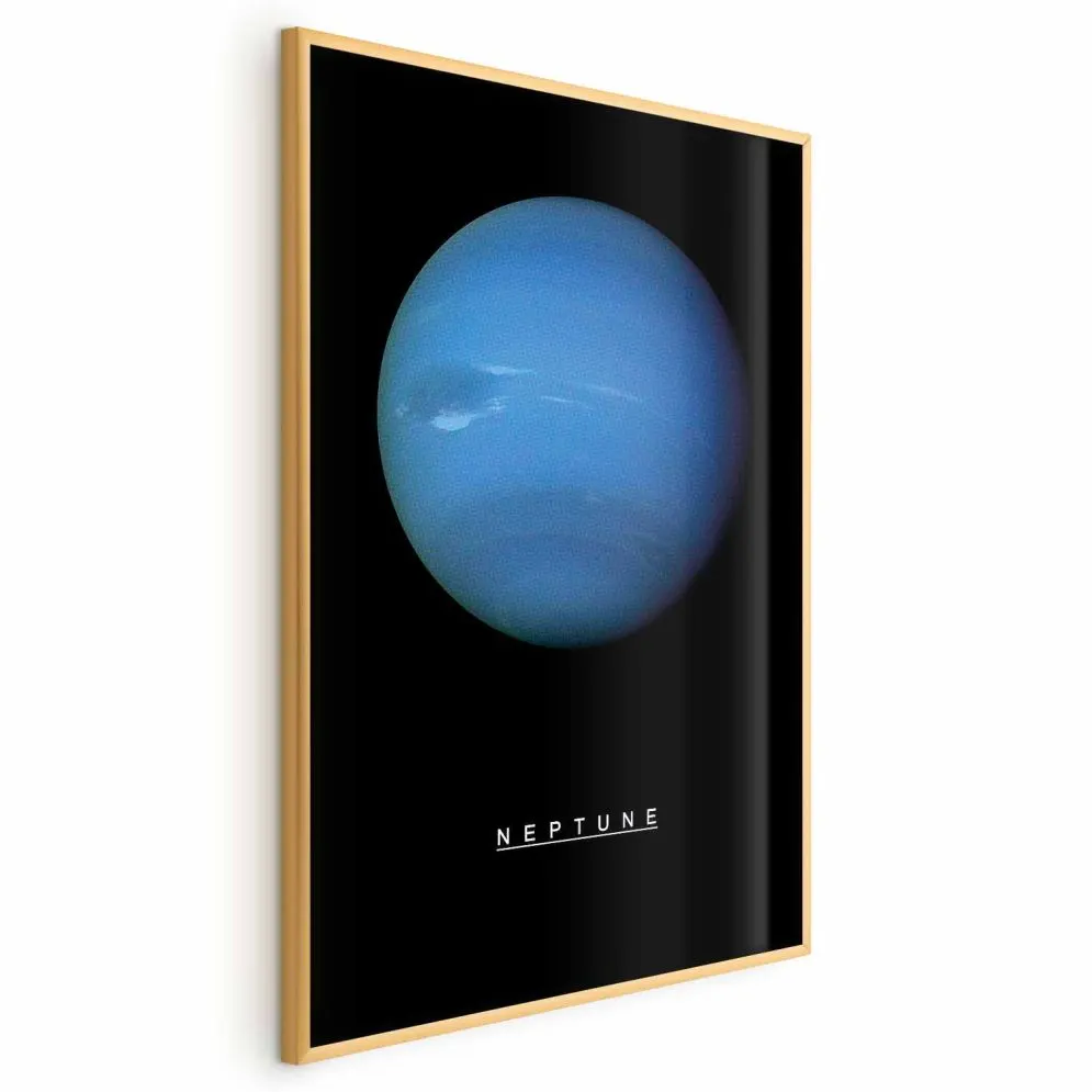 Plakat Neptun 29,7x42 cm z ramą złotą bez marginesu | MIRAT.