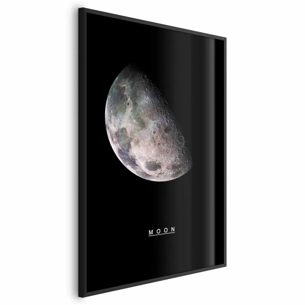 Plakat Księżyc 21x30 cm z ramą czarną bez marginesu | MIRAT.