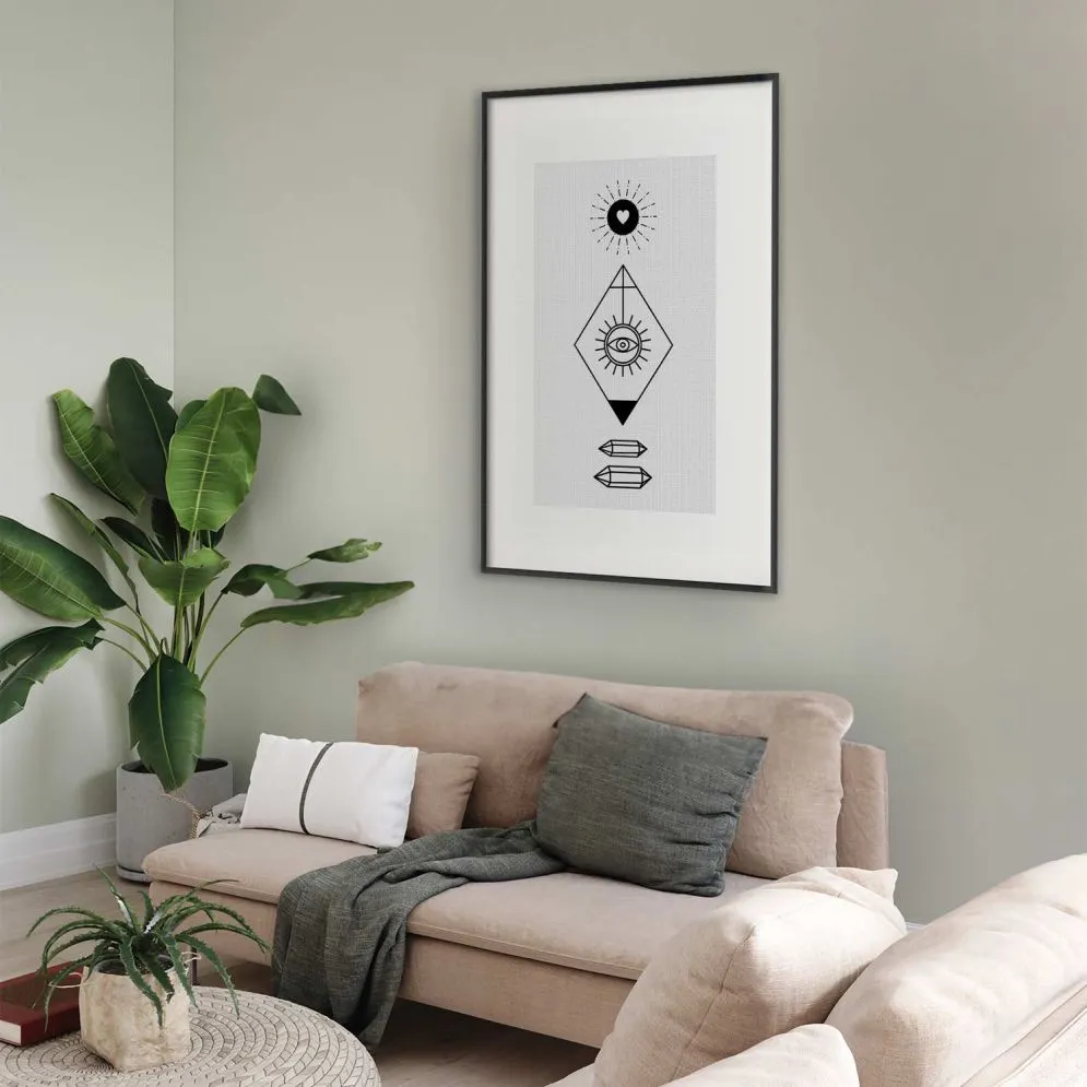 Plakat Symbole 21x30 cm z ramą czarną z marginesem | MIRAT.