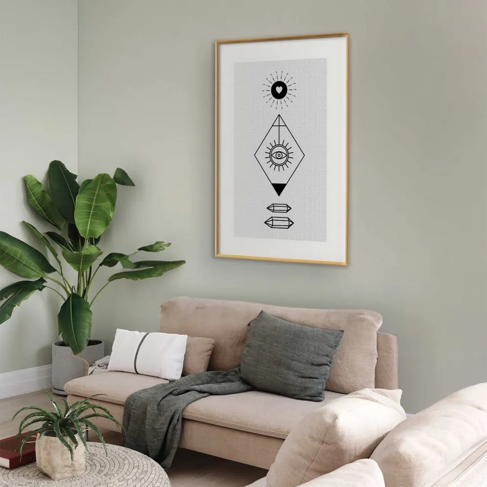 Plakat Symbole 21x30 cm z ramą złotą bez marginesu | MIRAT.