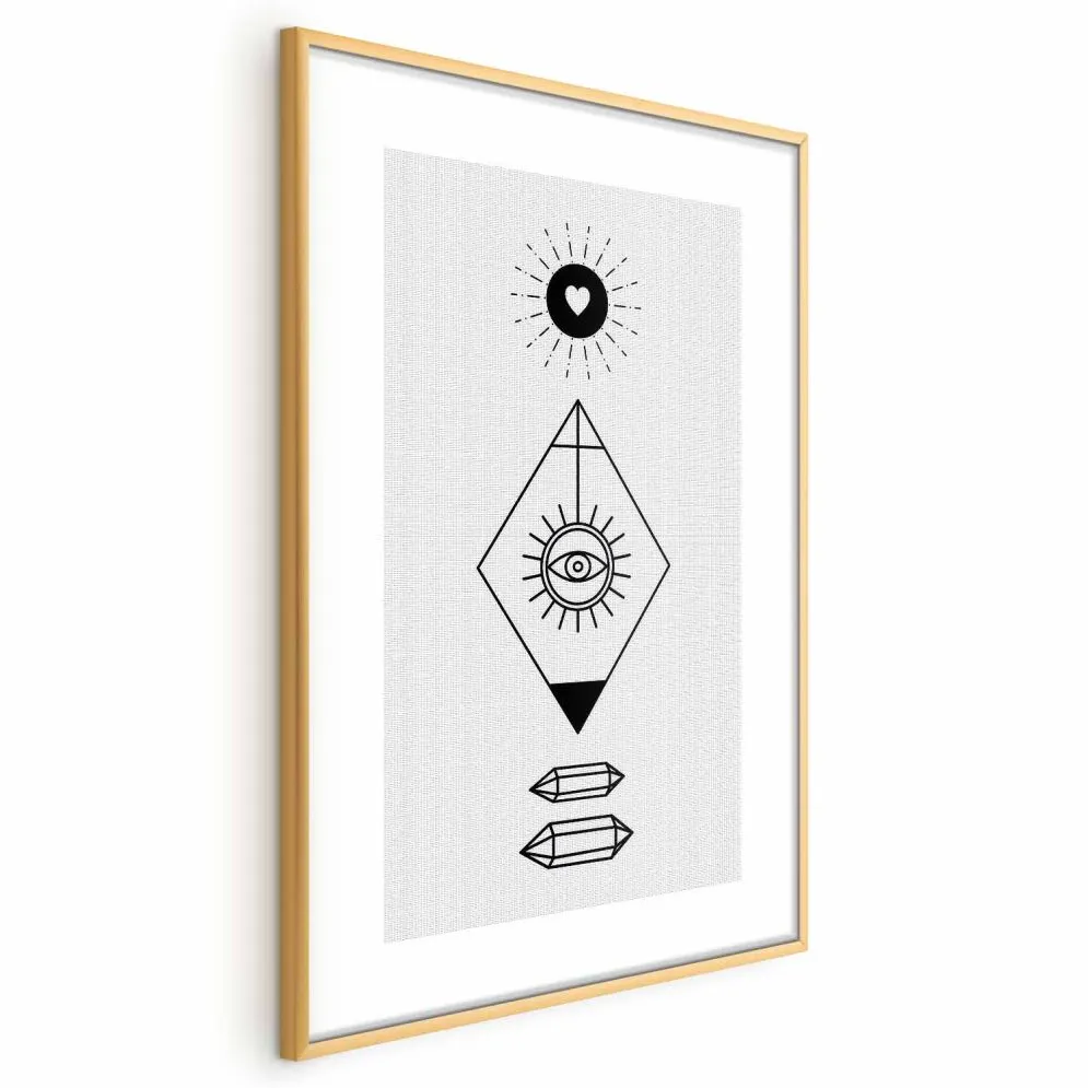 Plakat Symbole 21x30 cm z ramą złotą bez marginesu | MIRAT.