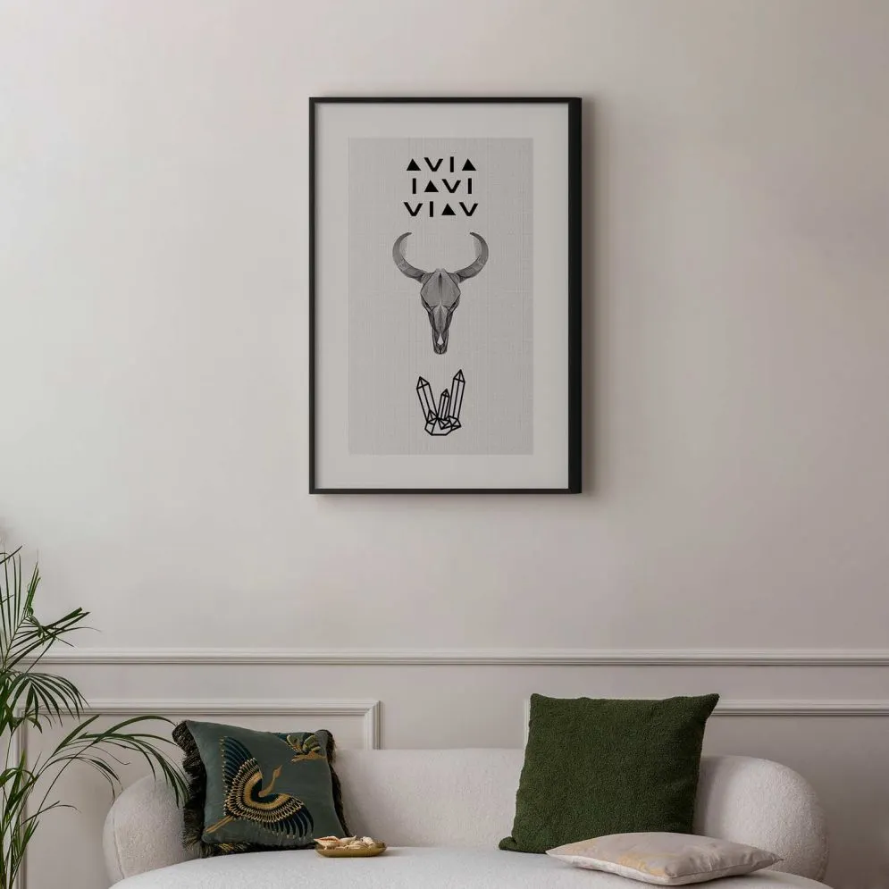 Plakat Zwierzęca czaszka 21x30 cm z ramą czarną bez marginesu | MIRAT.