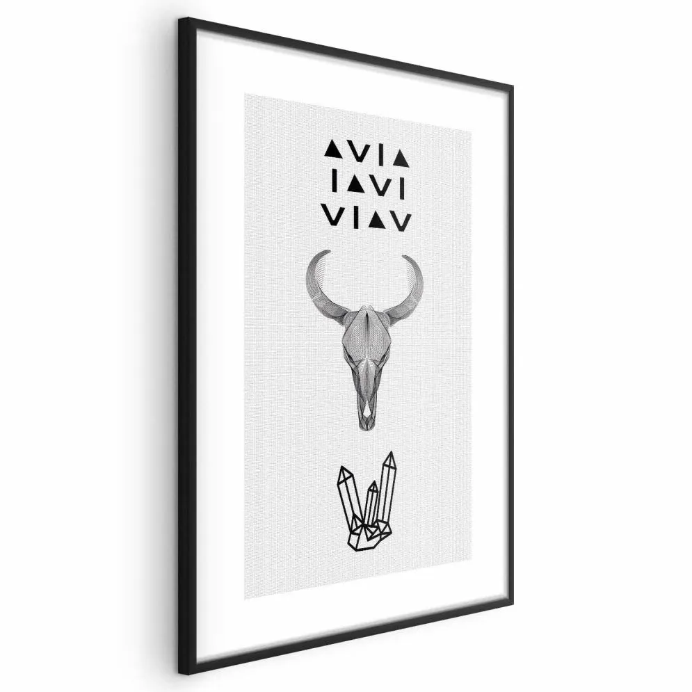 Plakat Zwierzęca czaszka 21x30 cm z ramą czarną bez marginesu | MIRAT.