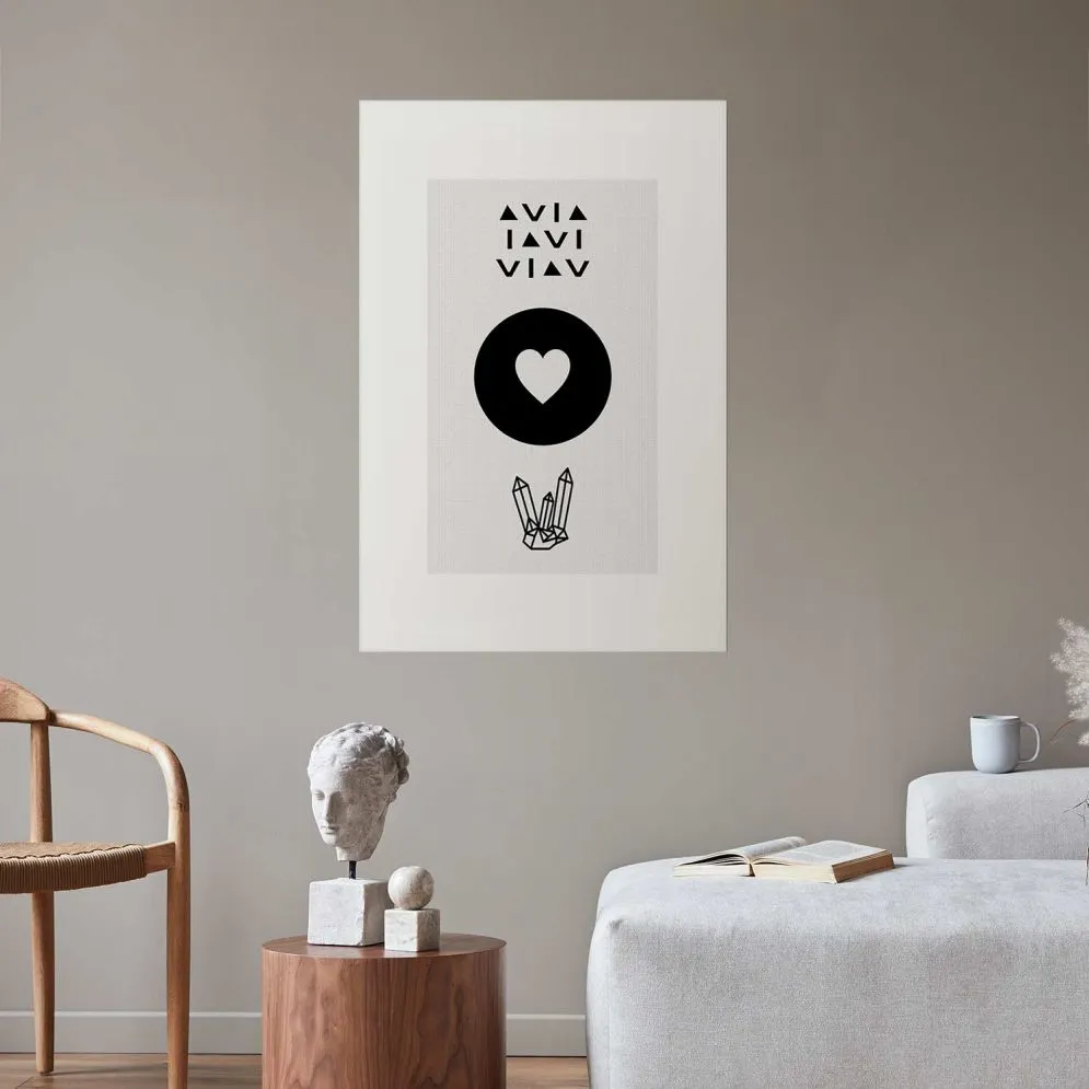 Plakat Serce i kryształty 21x30 cm bez ramy z marginesem | MIRAT.