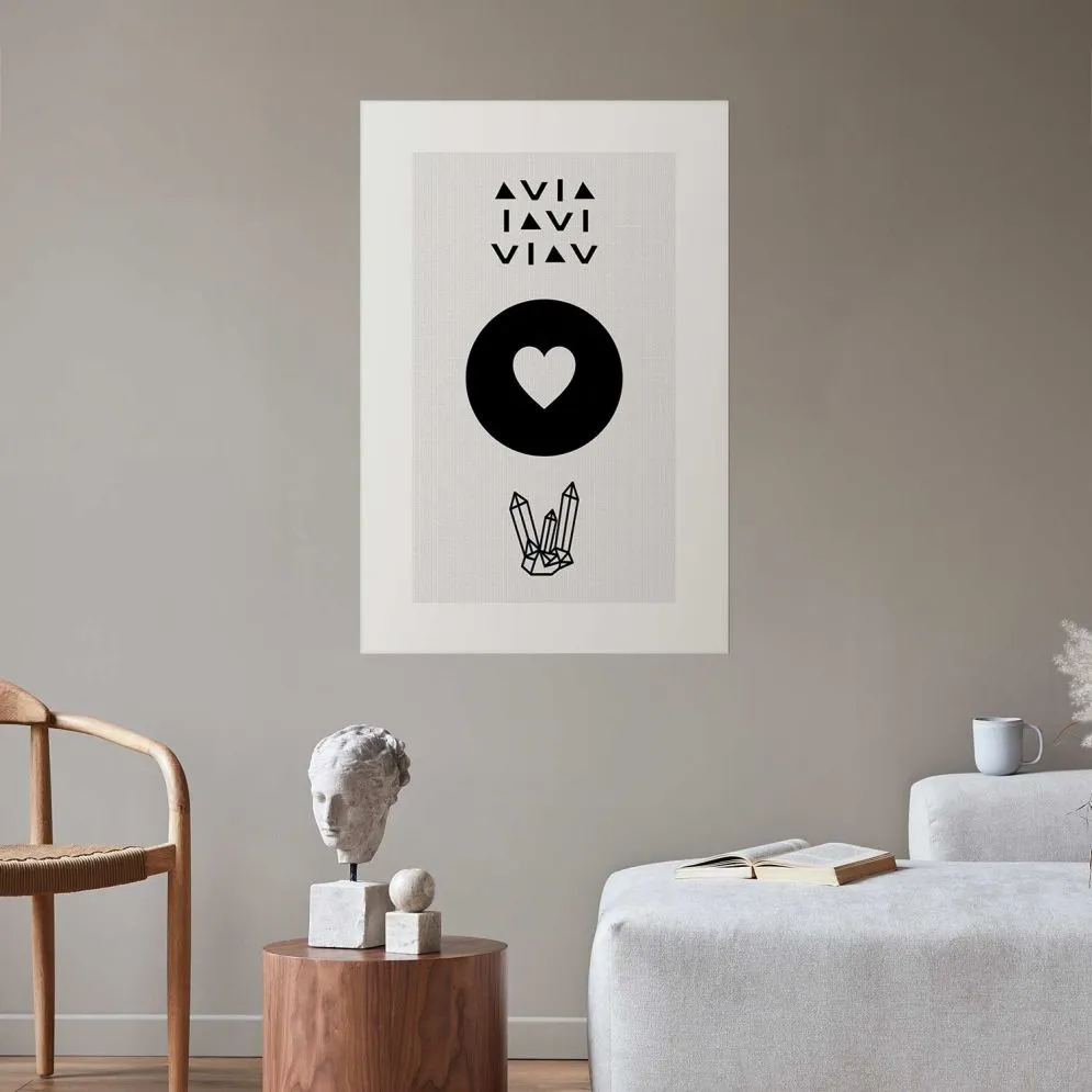 Plakat Serce i kryształty 21x30 cm bez ramy bez marginesu | MIRAT.