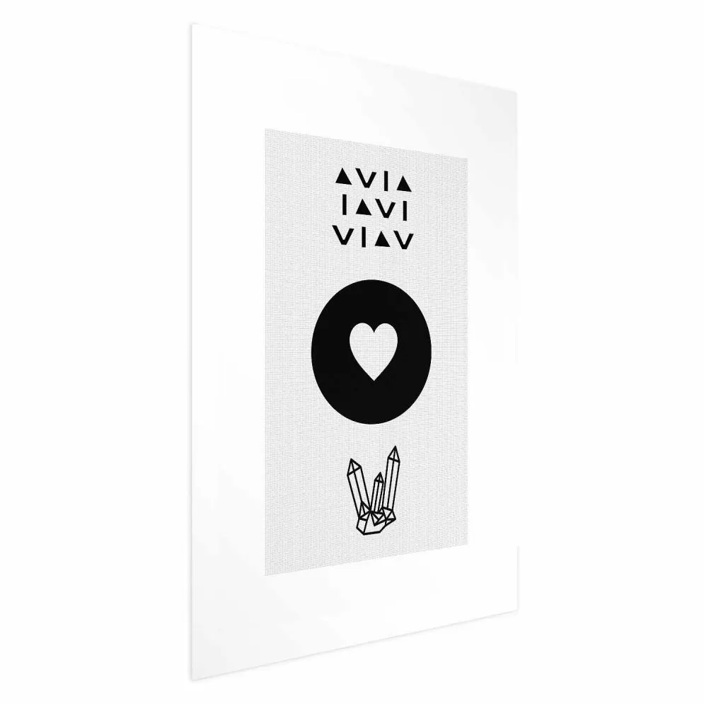Plakat Serce i kryształty 21x30 cm bez ramy z marginesem | MIRAT.