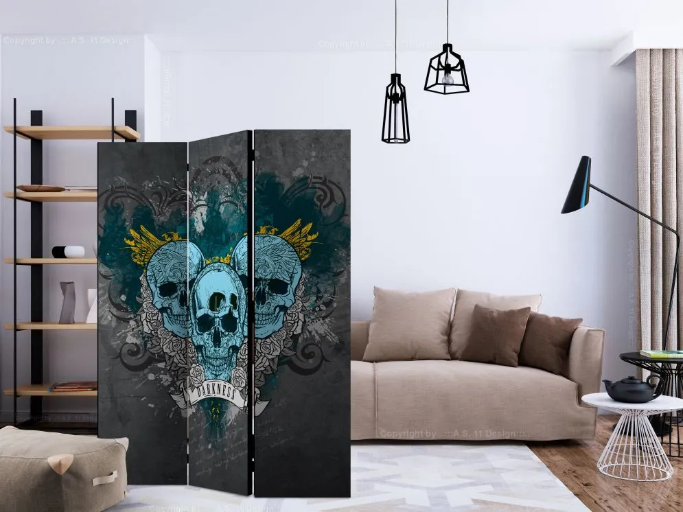 Parawan jednostronny Abstrakcje 135x172 cm 3-częściowy szary | MIRAT.