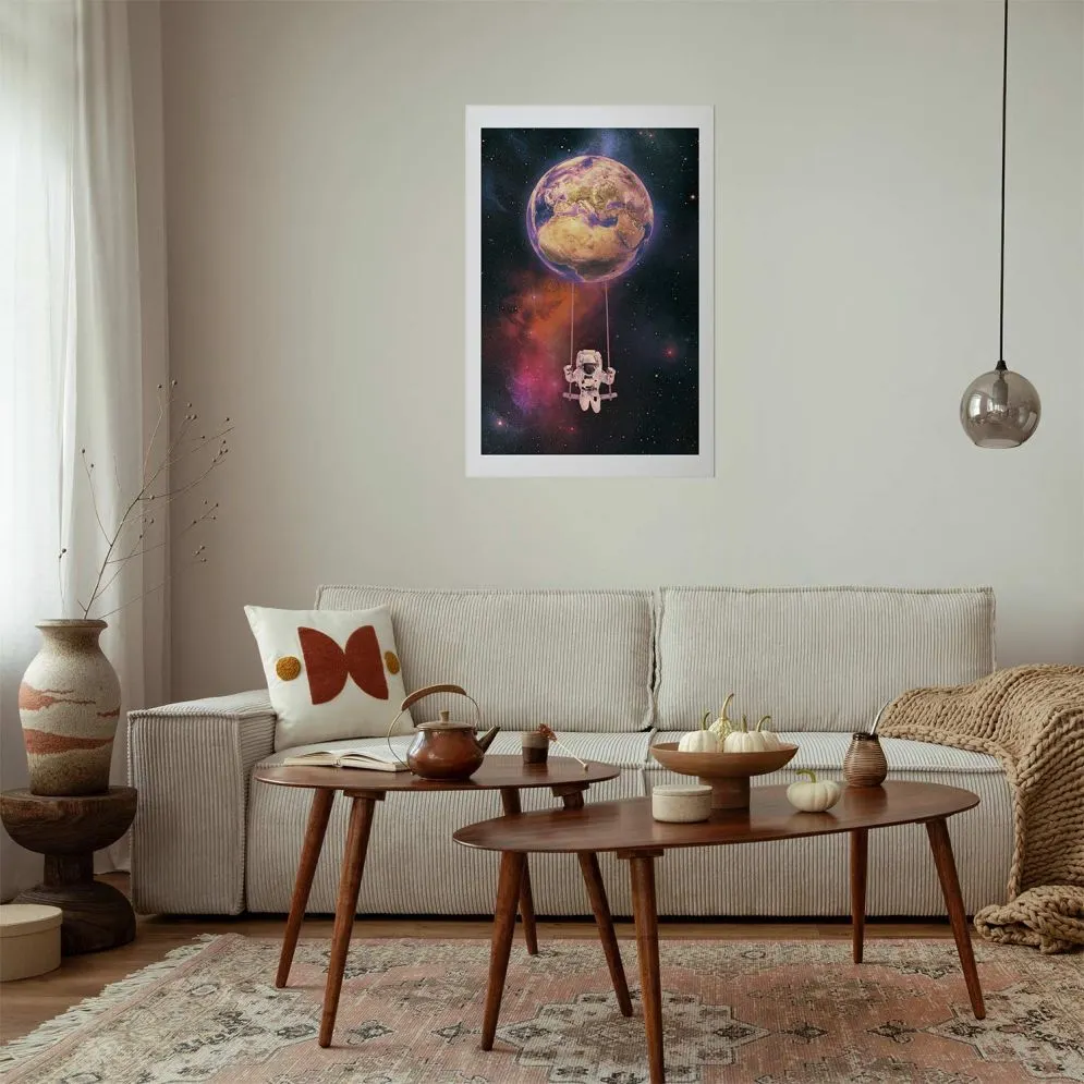 Plakat Kosmiczna huśtawka 60x90 cm bez ramy z marginesem | MIRAT.