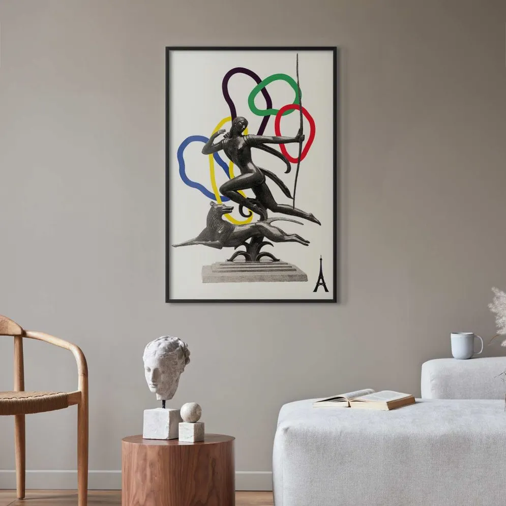 Plakat Strzelająca kobieta 60x90 cm z ramą czarną bez marginesu | MIRAT.