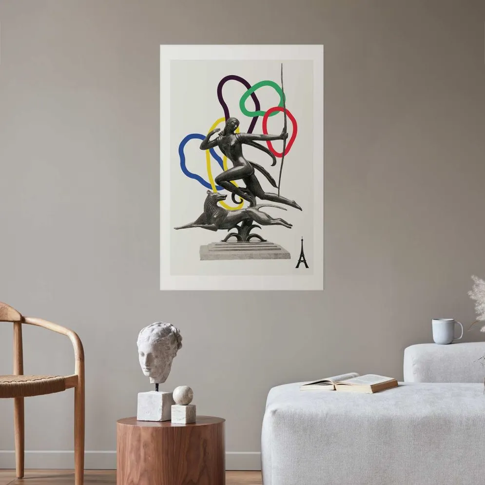 Plakat Strzelająca kobieta 60x90 cm bez ramy z marginesem | MIRAT.