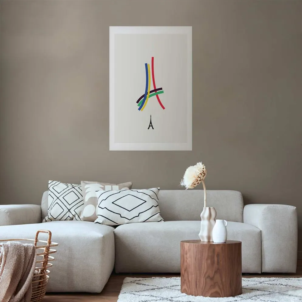 Plakat Abstrakcyjna Wieża Eiffla 21x30 cm bez ramy z marginesem | MIRAT.