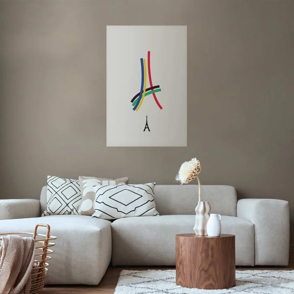 Plakat Abstrakcyjna Wieża Eiffla 60x90 cm bez ramy bez marginesu | MIRAT.