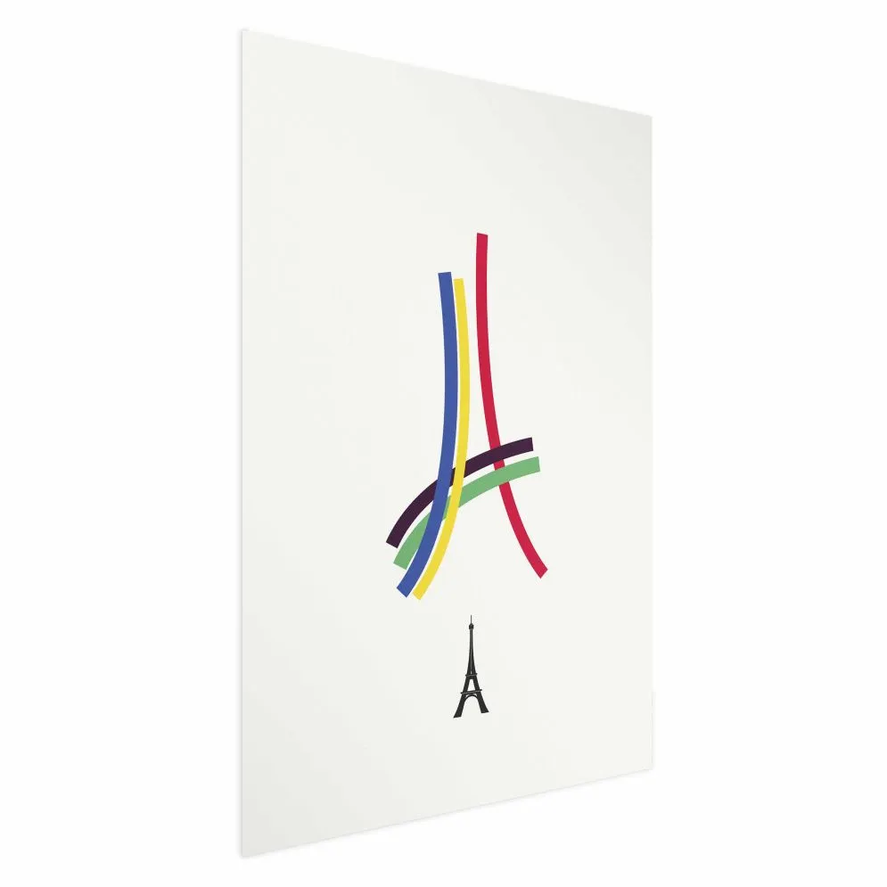 Plakat Abstrakcyjna Wieża Eiffla 21x30 cm bez ramy z marginesem | MIRAT.