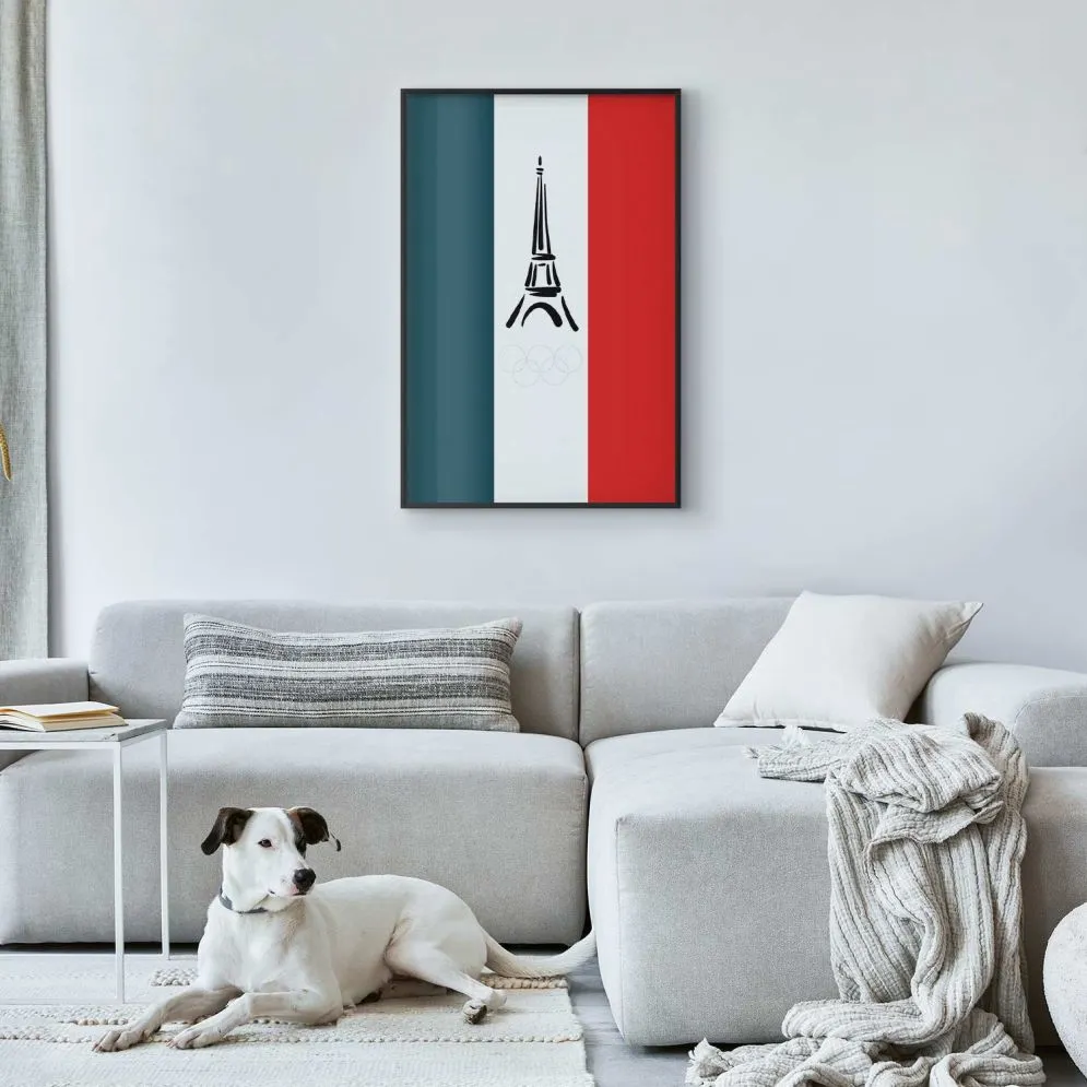 Plakat Symbole Francji 21x30 cm z ramą czarną bez marginesu | MIRAT.