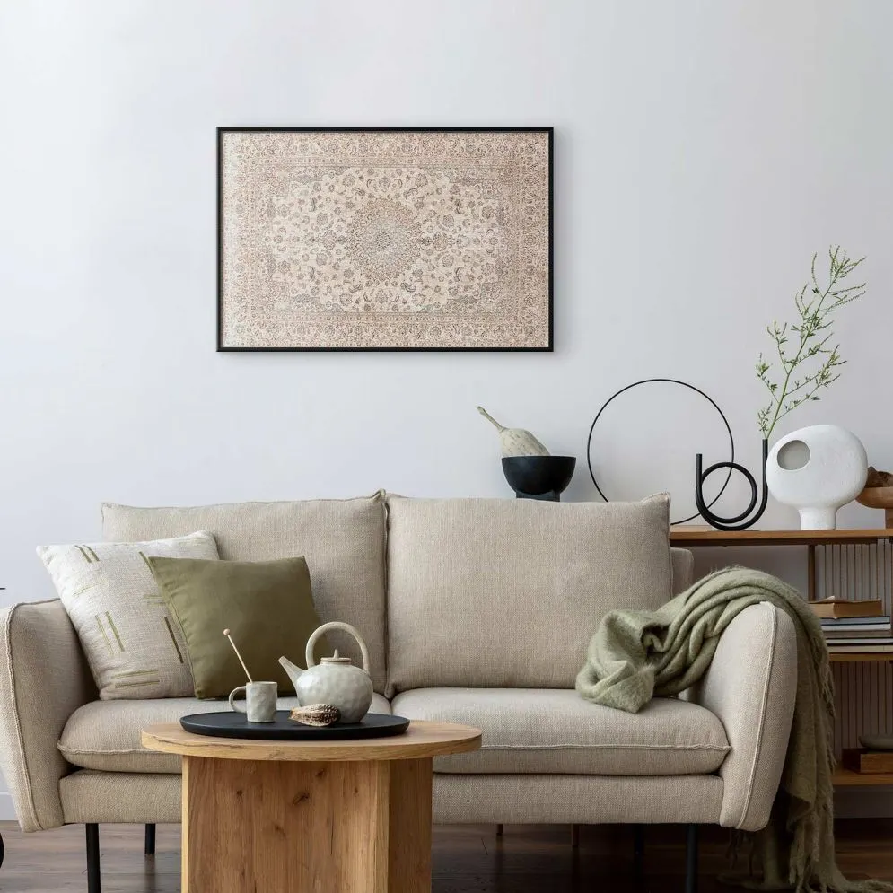 Plakat Piaskowy dywan 42x29,7 cm z ramą czarną bez marginesu | MIRAT.