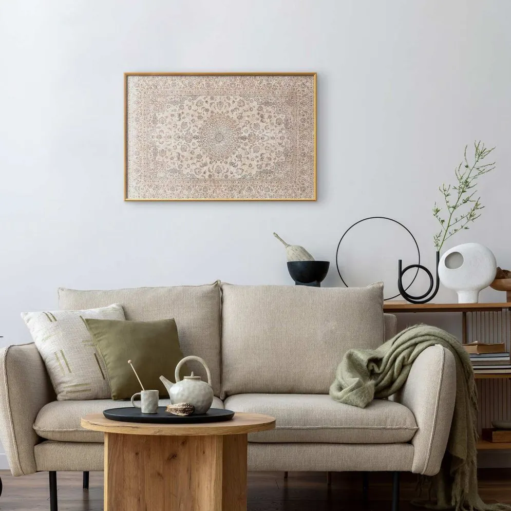 Plakat Piaskowy dywan 60x40 cm z ramą złotą bez marginesu | MIRAT.