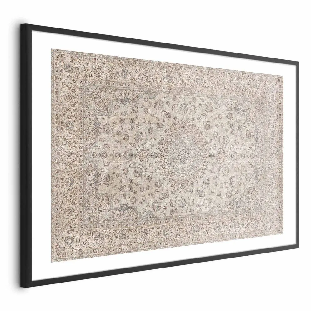 Plakat Piaskowy dywan 90x60 cm z ramą czarną z marginesem | MIRAT.