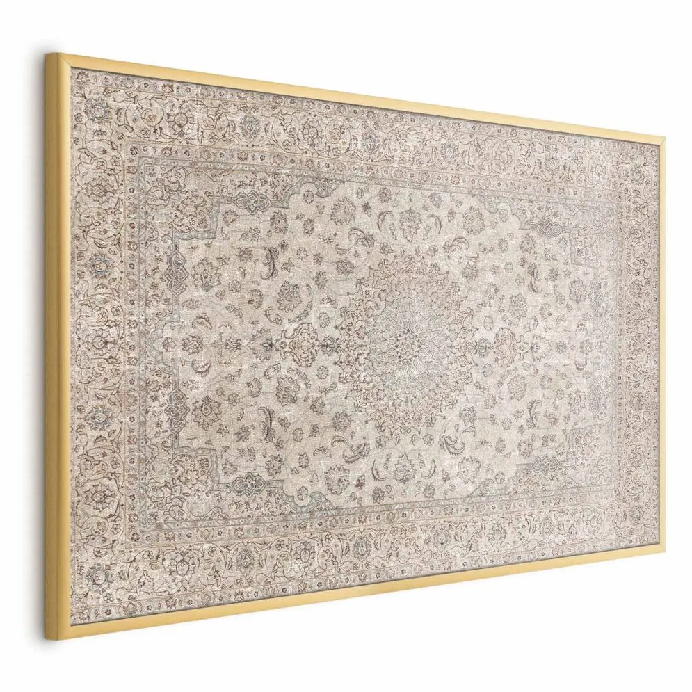Plakat Piaskowy dywan 60x40 cm z ramą złotą bez marginesu | MIRAT.