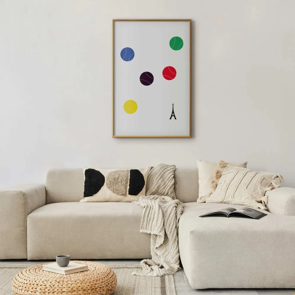 Plakat Wieża Eiffla i tenis 21x30 cm z ramą złotą bez marginesu | MIRAT.