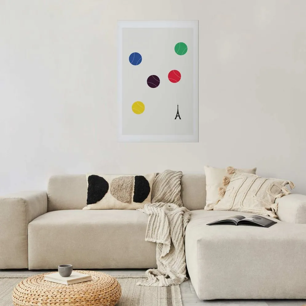 Plakat Wieża Eiffla i tenis 60x90 cm bez ramy z marginesem | MIRAT.