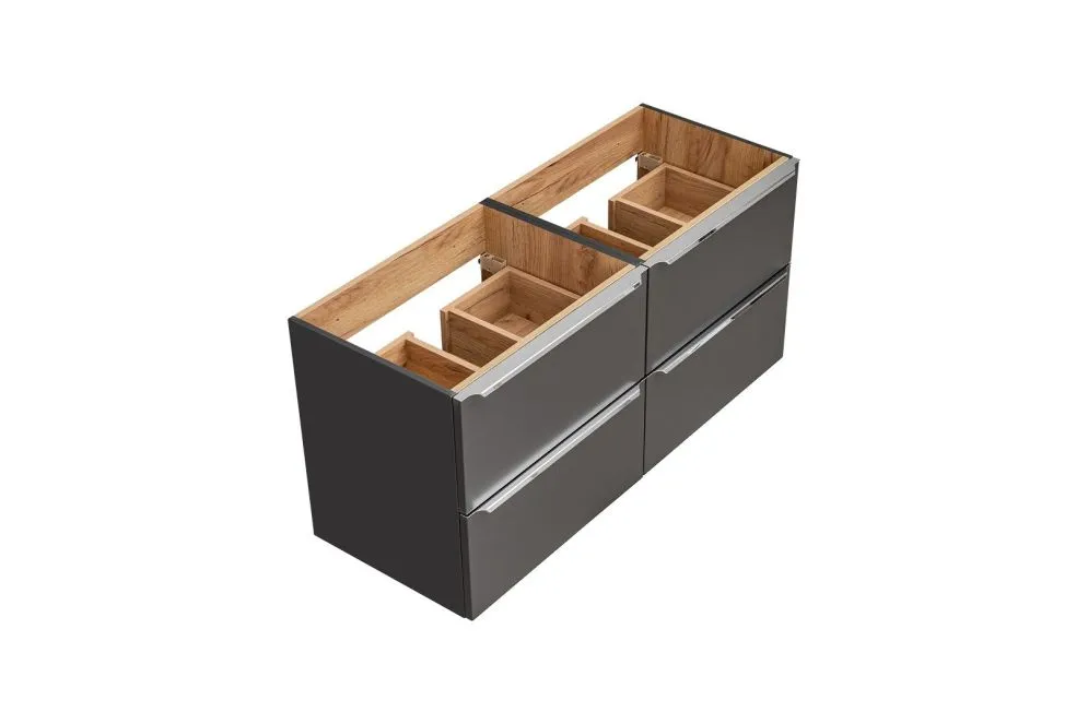 Szafka pod umywalkę CAPRI 120 cm czarna mat wisząca | MIRAT. w stylu kolekcja CAPRI