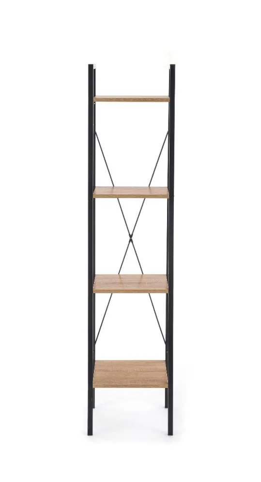 Regał drewniany NARVIK REG1 dąb sonoma czarny | MIRAT. styl LOFT kolekcja NARVIK HALMAR
