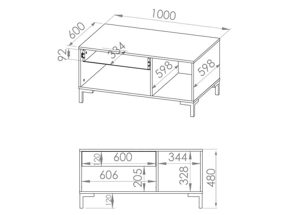 Ława NIKOLA 100x60 dąb artisan z półkami do salonu I sklep meblowy MIRAT. styl LOFT